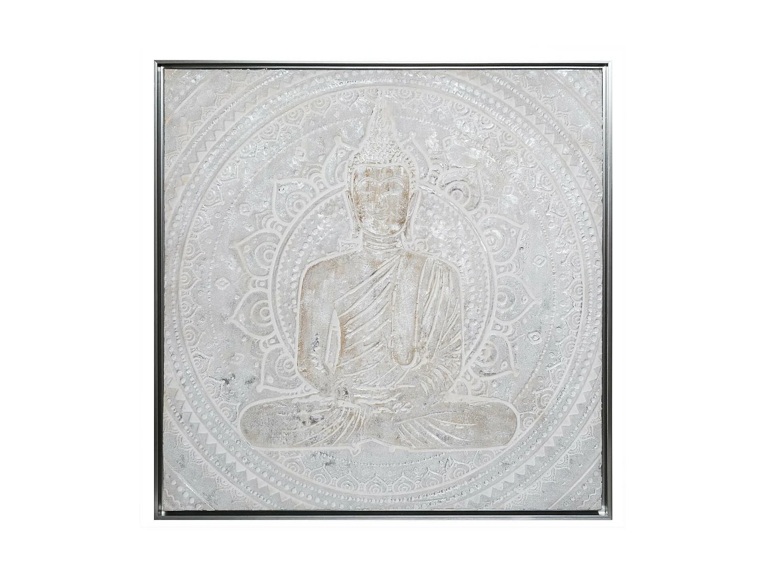 Tableau Toile murale encadrée peinte Bouddha 78 x 78 cm