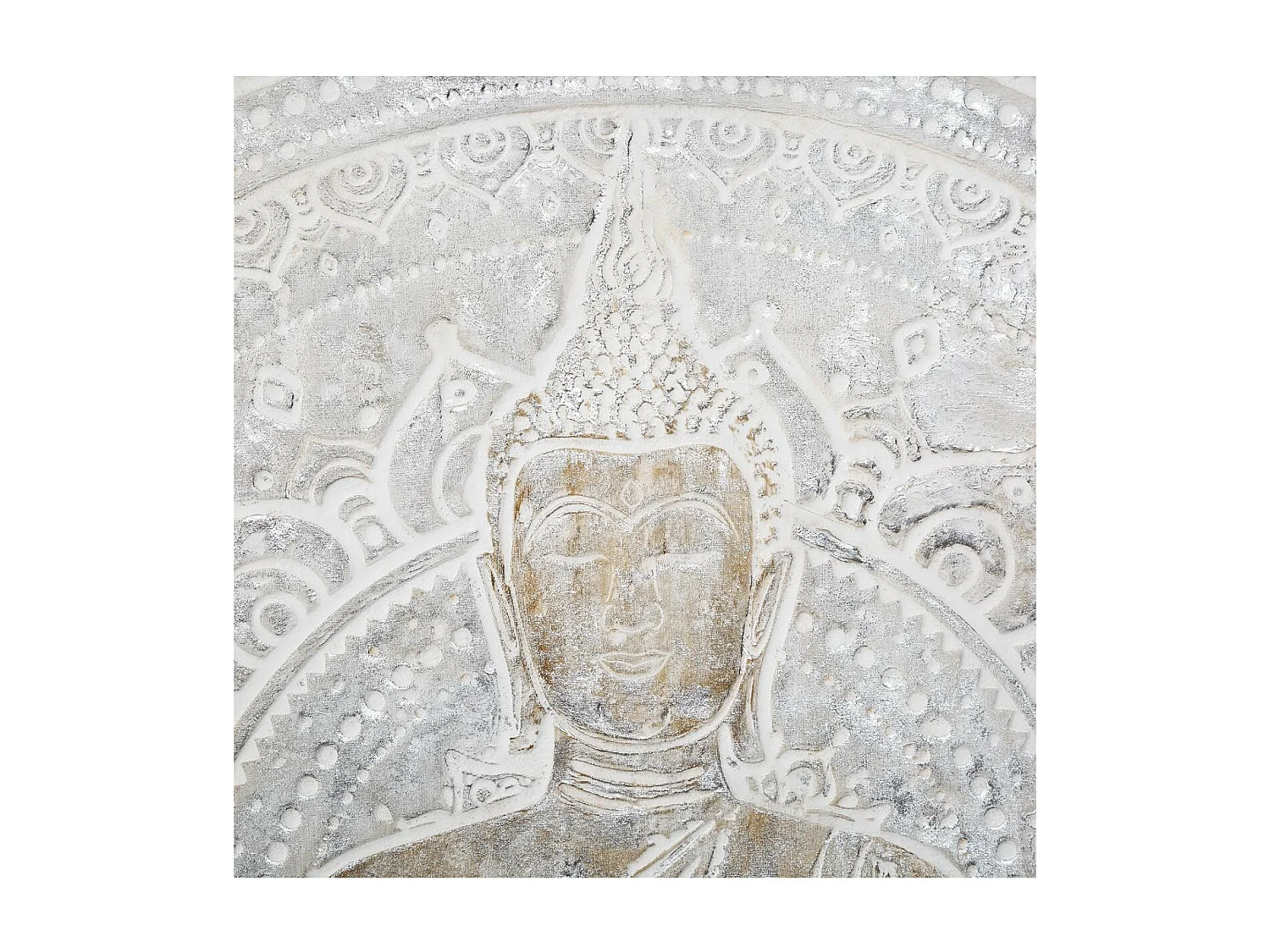 Tableau Toile murale encadrée peinte Bouddha 78 x 78 cm