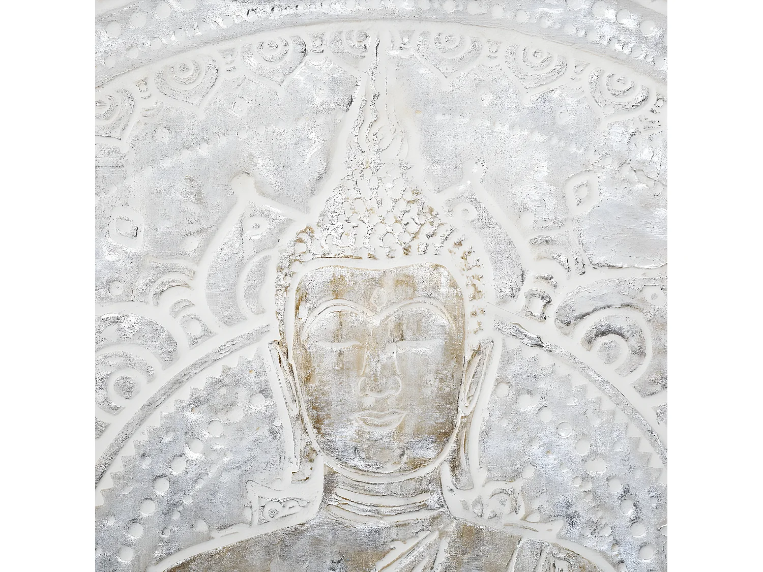 Tableau Toile murale encadrée peinte Bouddha 78 x 78 cm