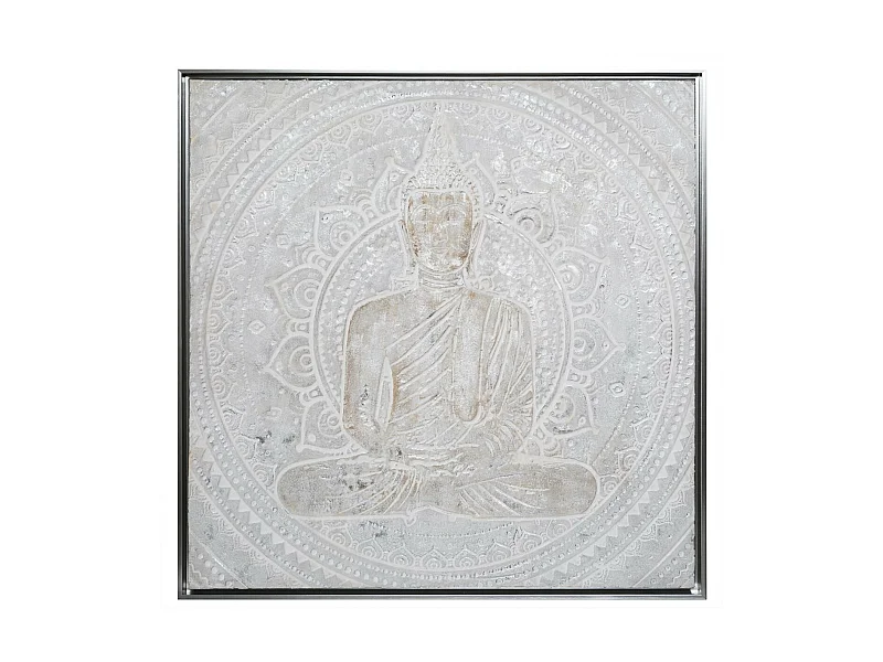 Tableau Toile murale encadrée peinte Bouddha 78 x 78 cm