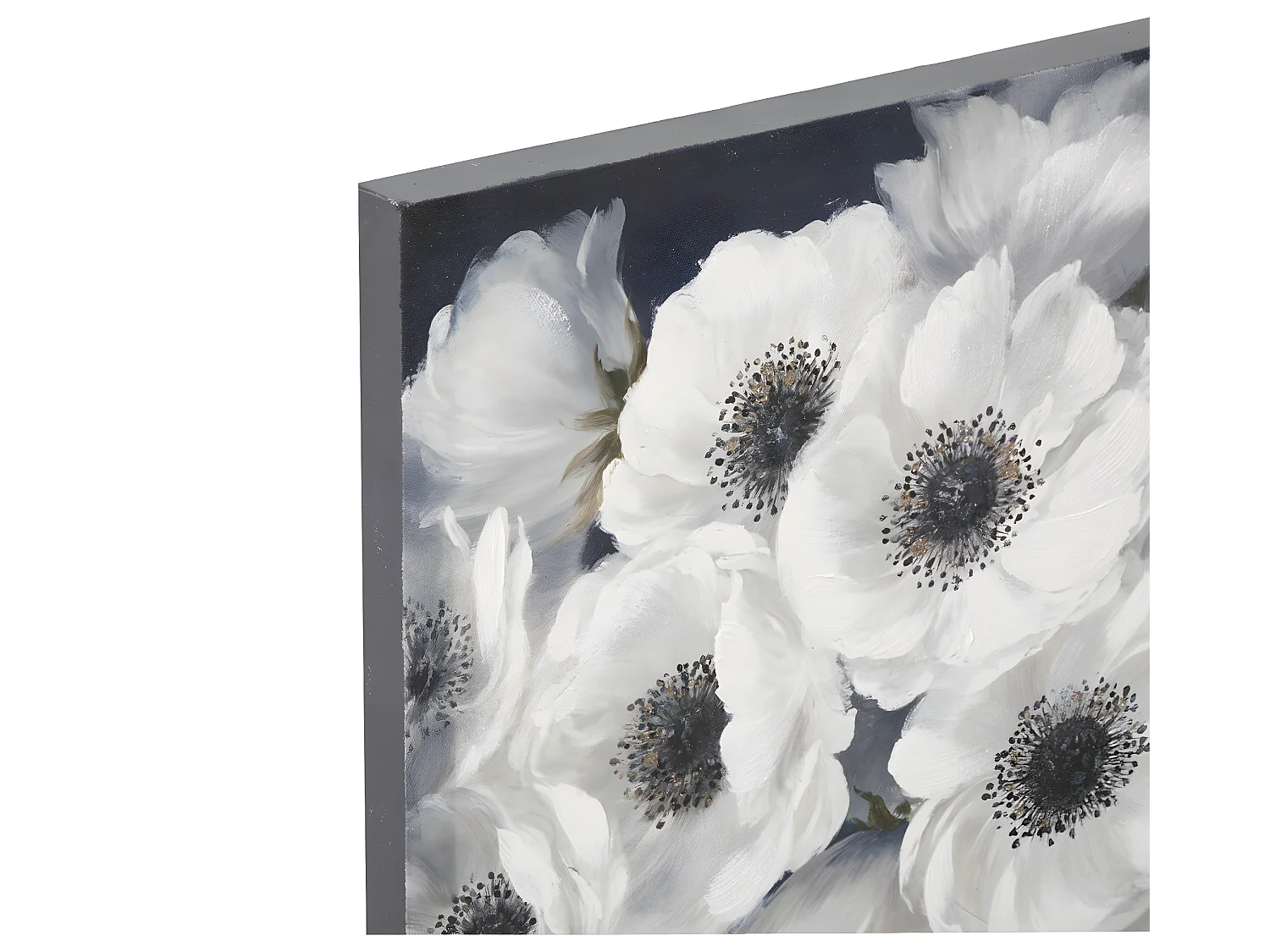 Tableau Toile murale encadrée peinte Fleurs  38 x 38 cm