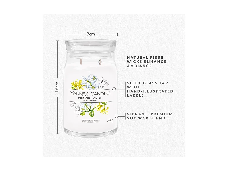 Bougie signature jasmin de minuit grand modèle