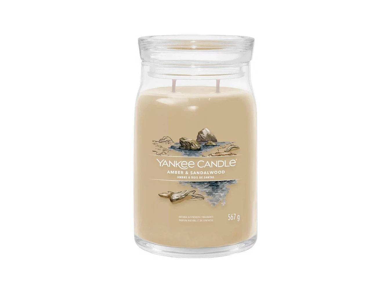 Bougie signature ambre et bois de santal grand modèle