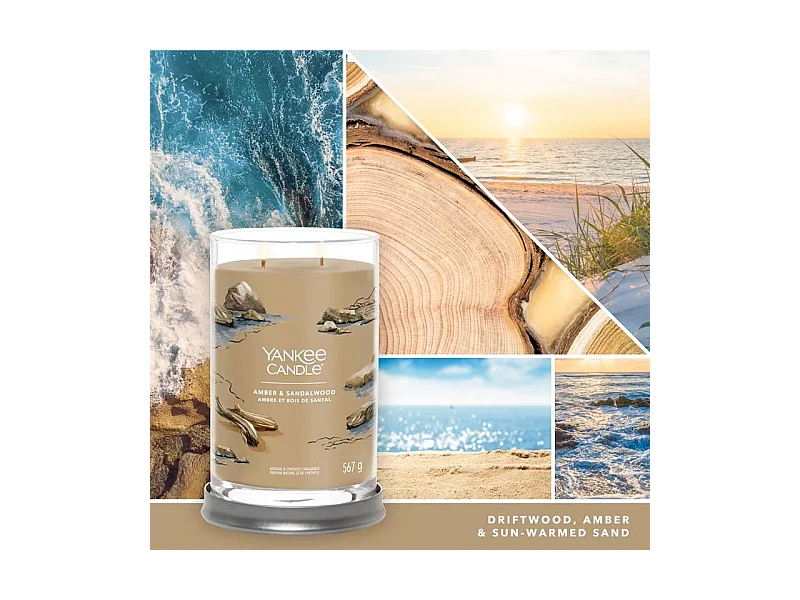 Duftkerze im großen Glas, Amber & Sandalwood, beige 567 gr, Signature