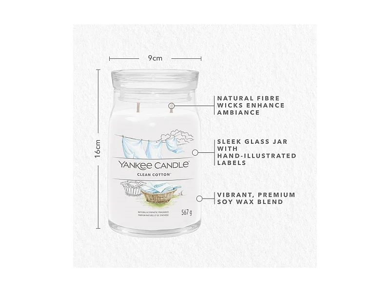 Bougie signature coton frais grand modèle