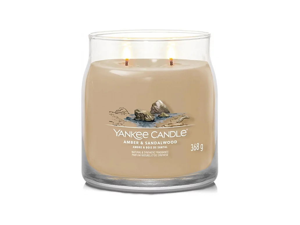 Bougie signature ambre et bois de santal modèle moyen