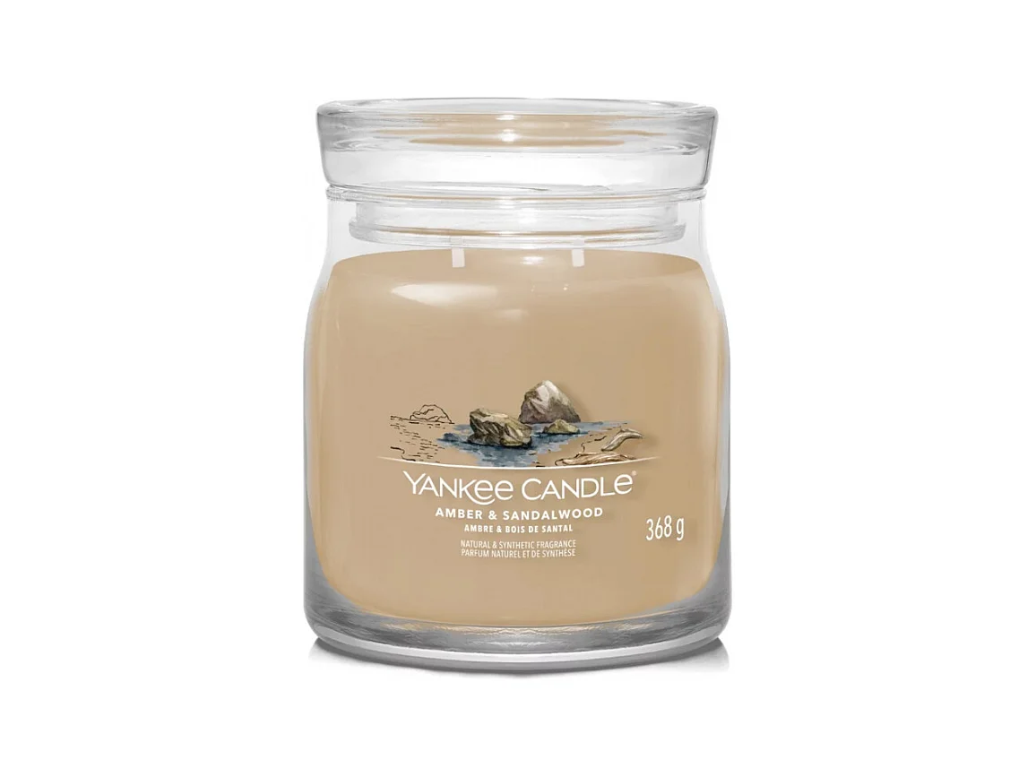 Bougie signature ambre et bois de santal modèle moyen