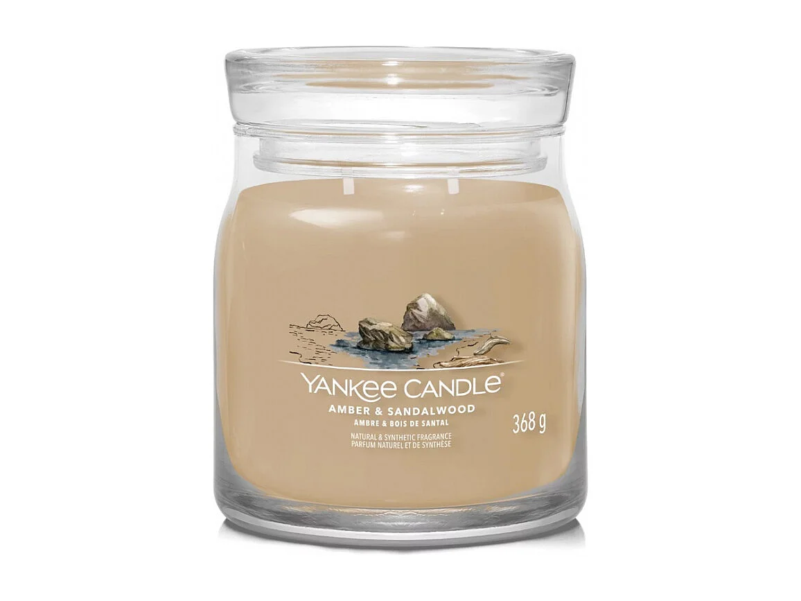 Bougie signature ambre et bois de santal modèle moyen