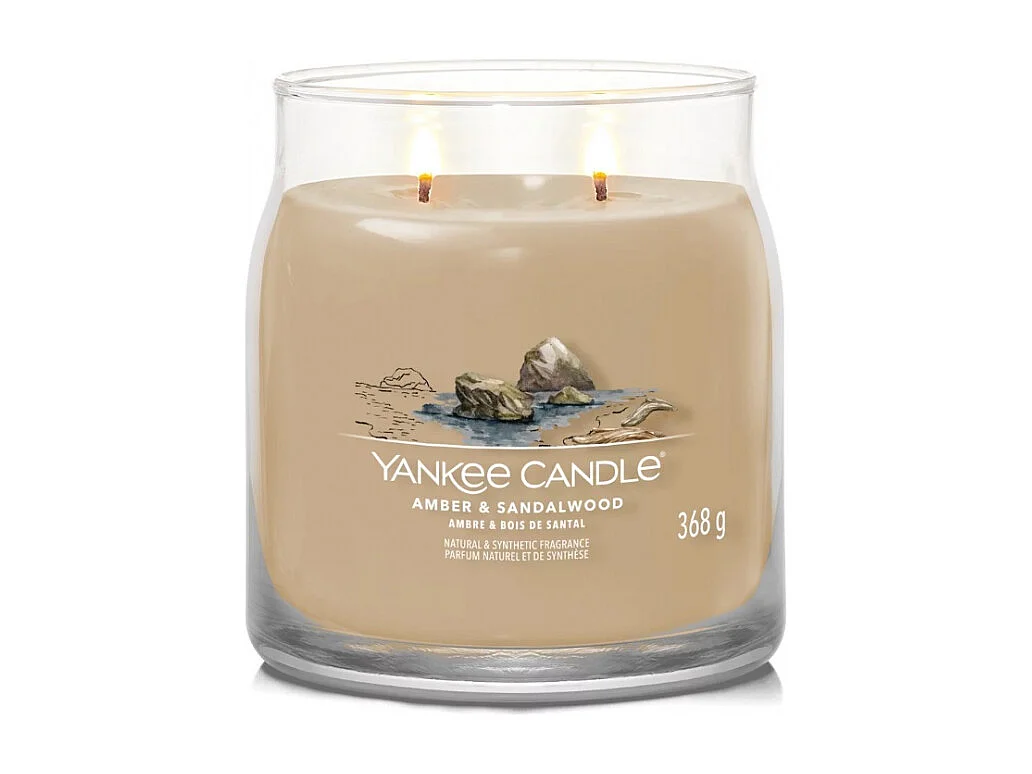 Bougie signature ambre et bois de santal modèle moyen