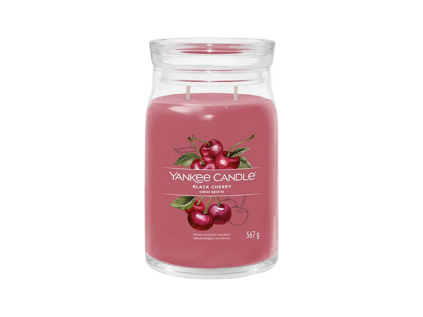 Geurkaars in grote pot, Black Cherry, rood 567 gr, Signature