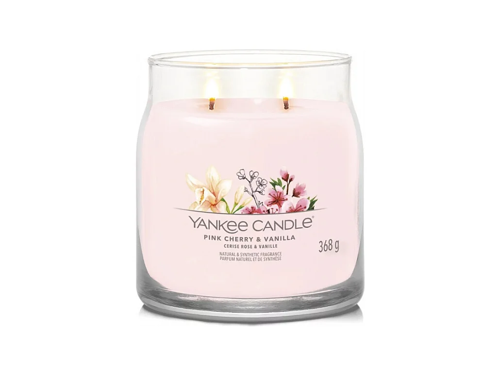 Bougie signature cerise rose et vanille modèle moyen