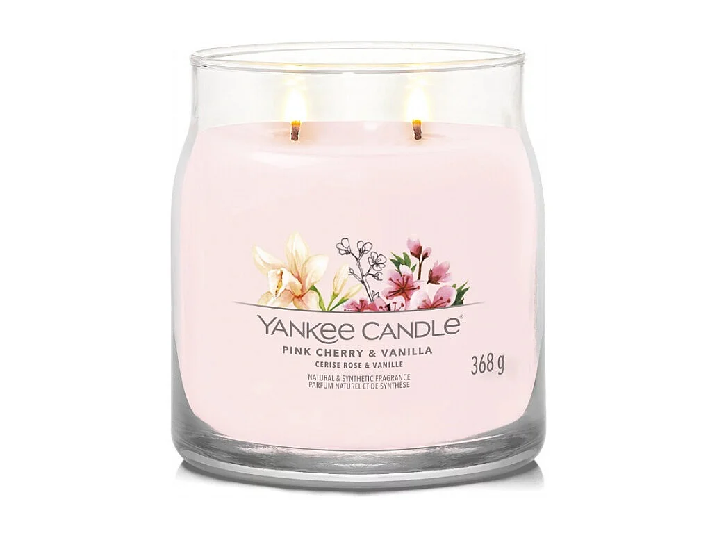 Bougie signature cerise rose et vanille modèle moyen