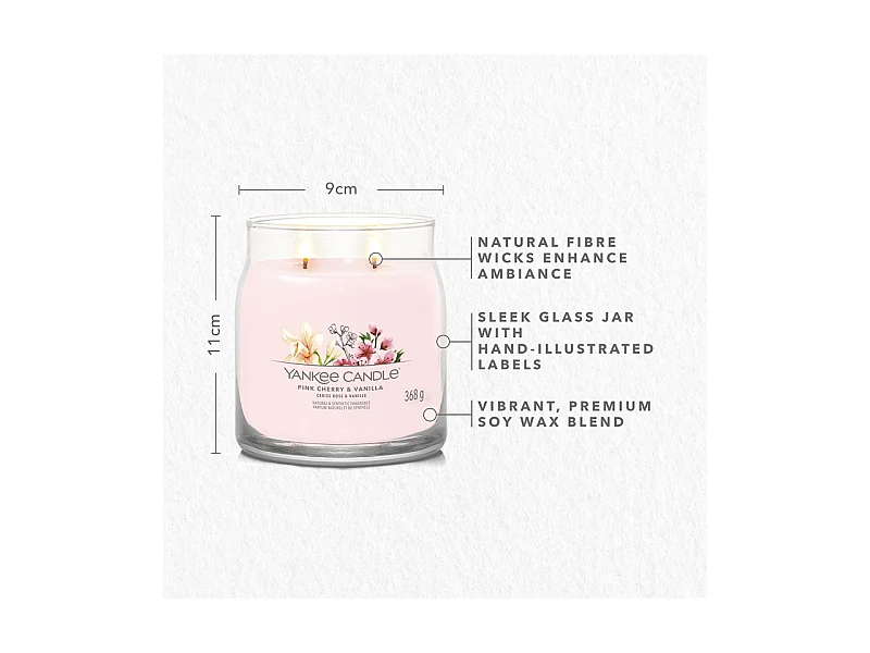 Bougie signature cerise rose et vanille modèle moyen