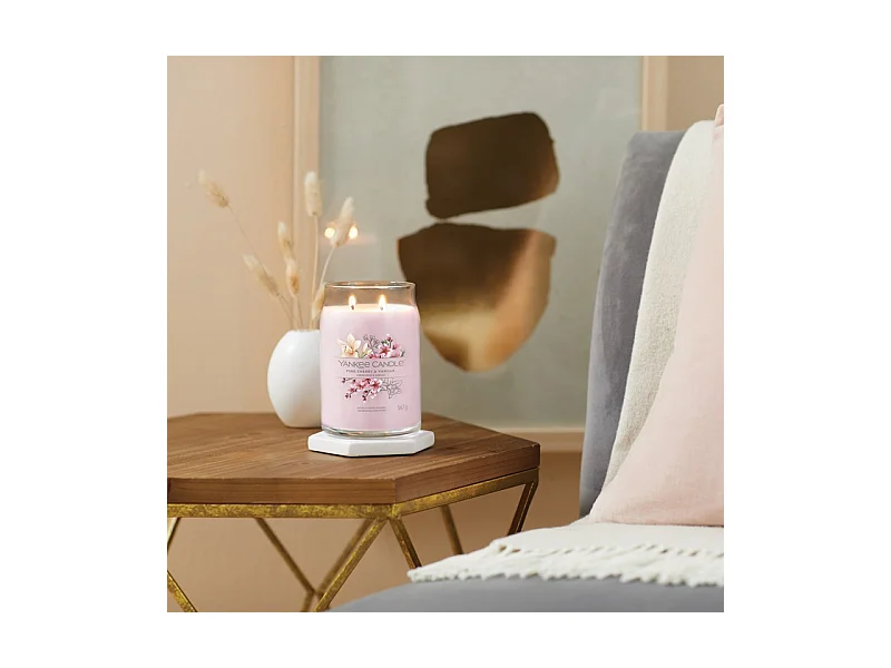 Bougie signature cerise rose et vanille grand modèle