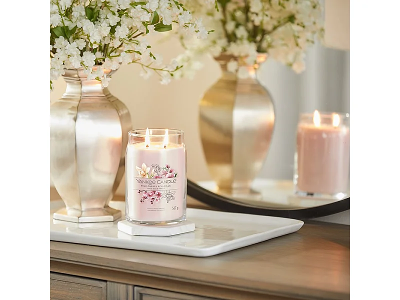 Bougie signature cerise rose et vanille grand modèle