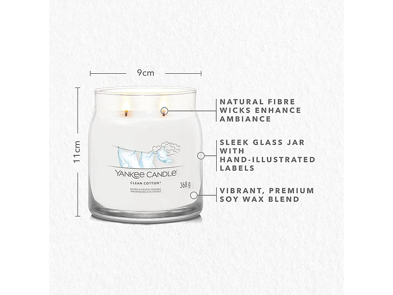 Bougie signature coton frais modèle moyen