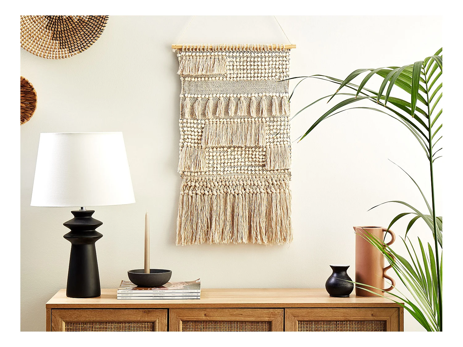 Wandbehang GUJRAT Baumwolle 102 cm Beige