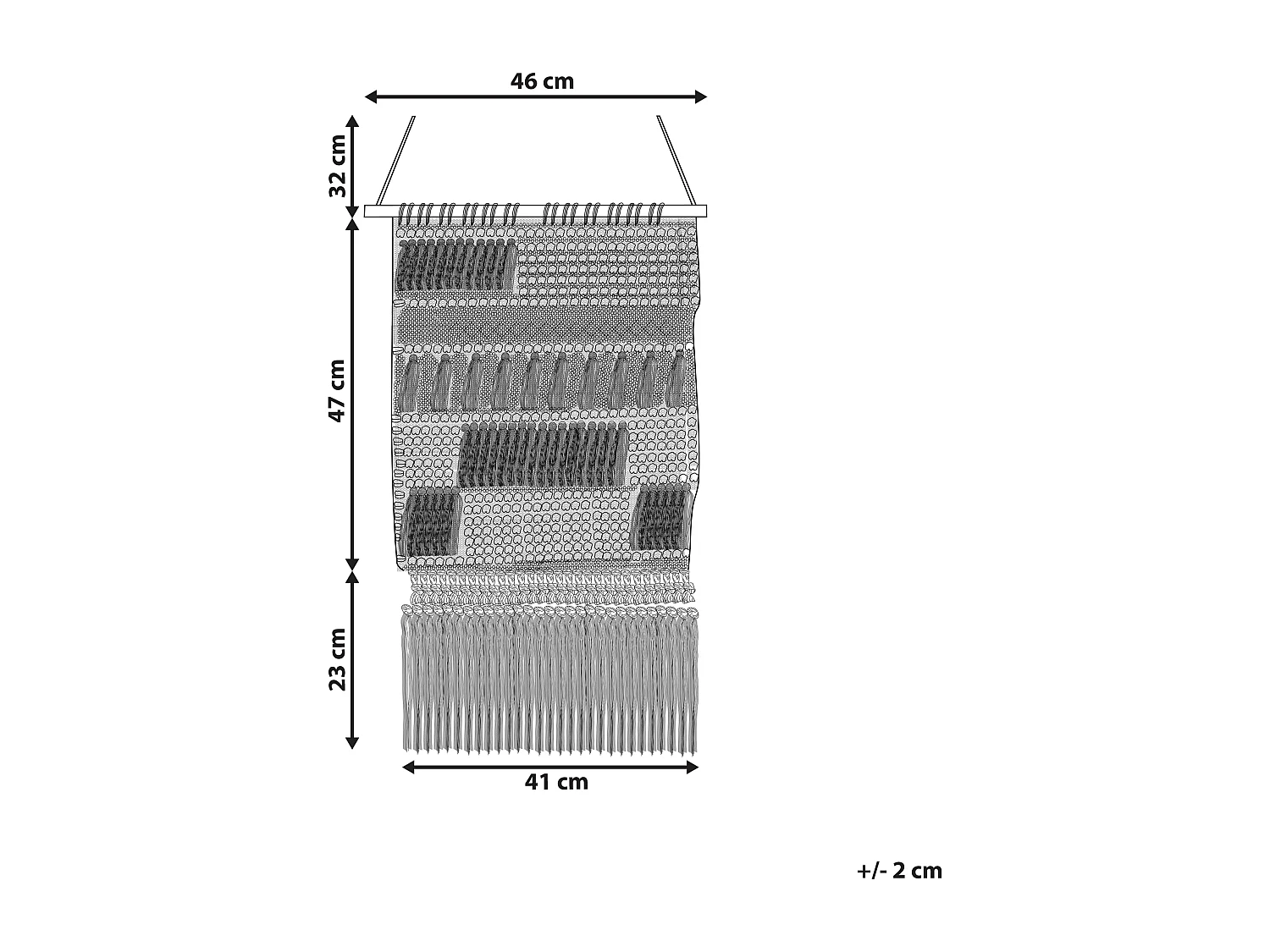 Suspension murale en tissu GUJRAT Coton 102 cm Beige