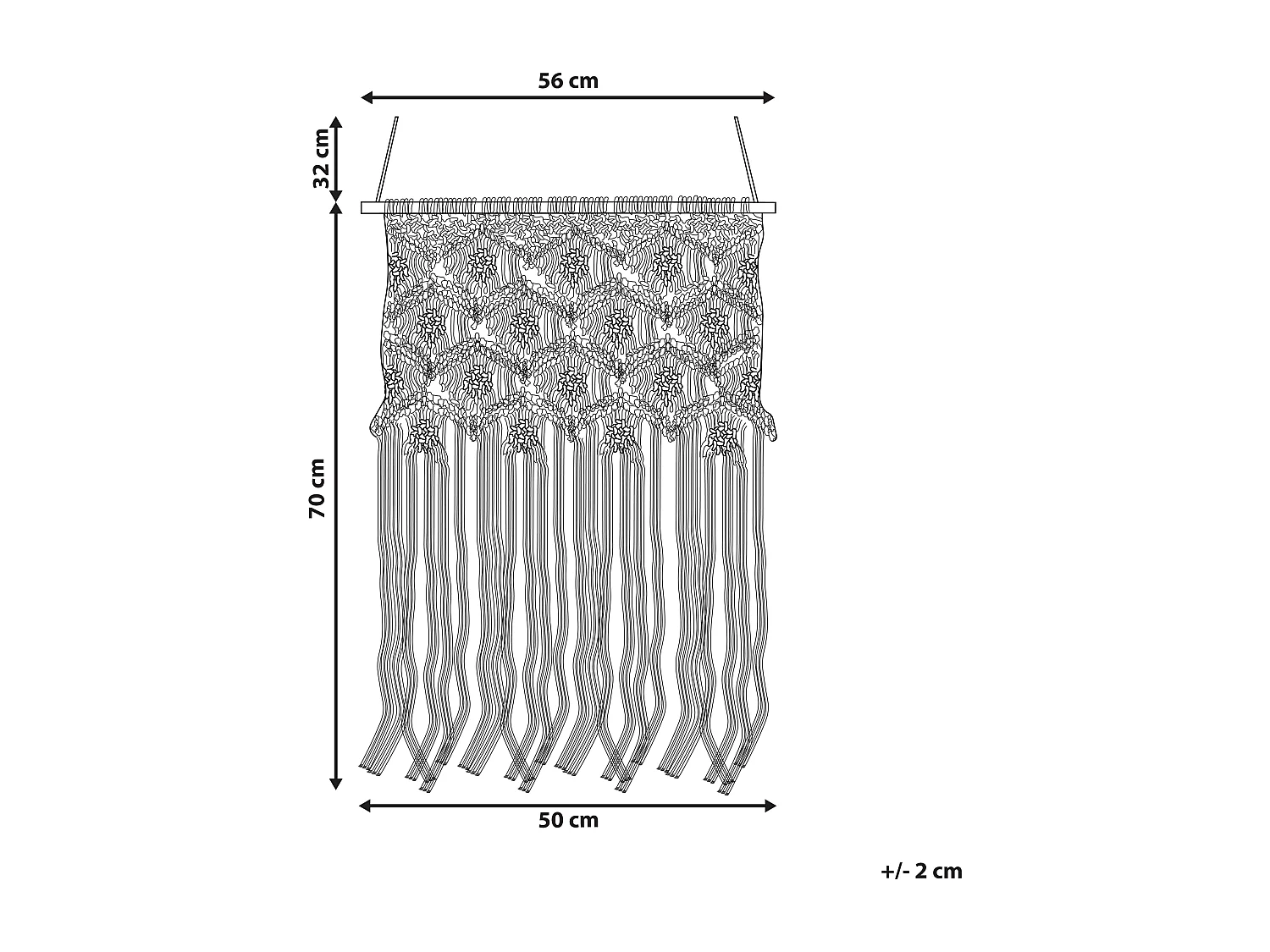 Decoração de parede em tecido KALERI Algodão 102 cm Creme