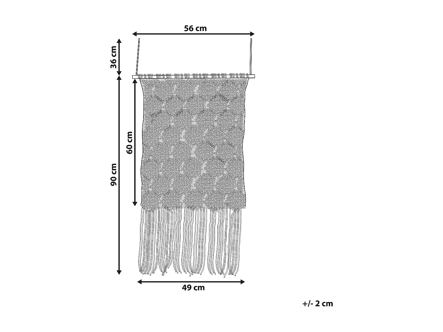 Decoração de parede em tecido OKARA Algodão 126 cm Creme