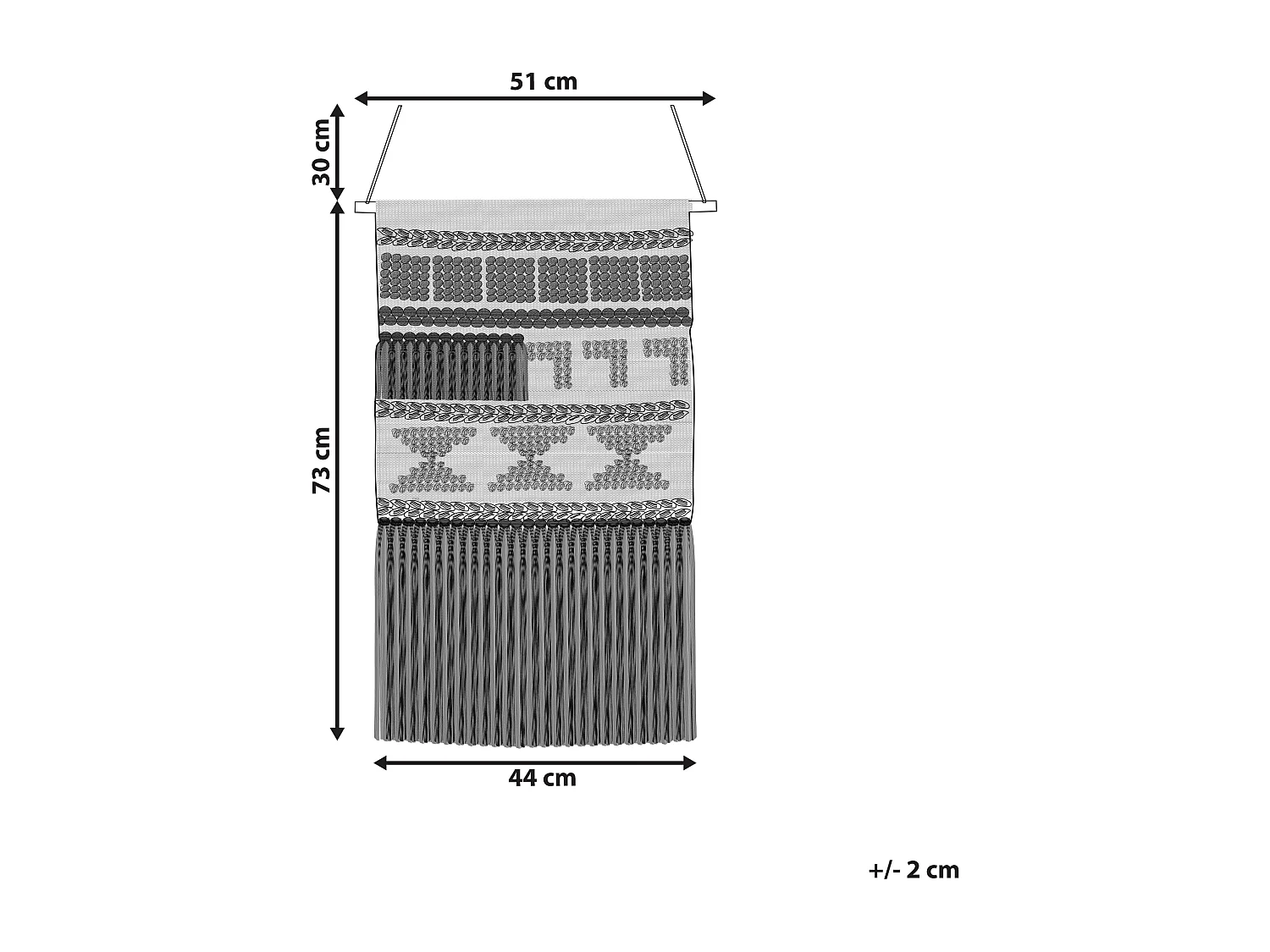 Stoffen wanddecoratie KAMOKE Katoen 103 cm Beige