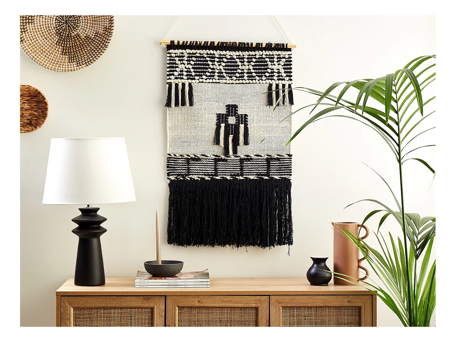 Wandbehang LARKANA Baumwolle 117 cm Beige