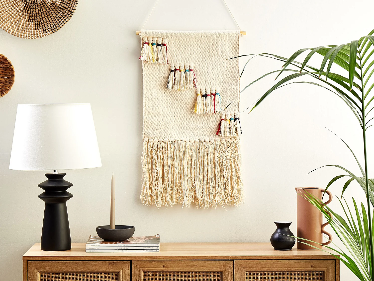 Stoffen wanddecoratie BUREWALA Katoen 108 cm Beige