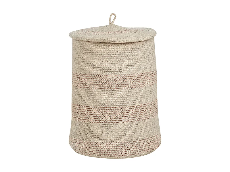 Einzelne geflochtener Baumwolle Aufbewahrung Ablage hellbeige und rosa Silopi