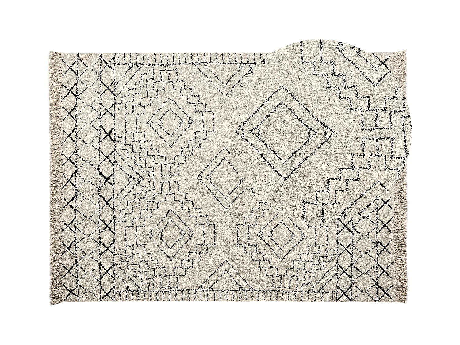 Alfombra de algodón beige/negro 160 x 230 cm ZEYNE