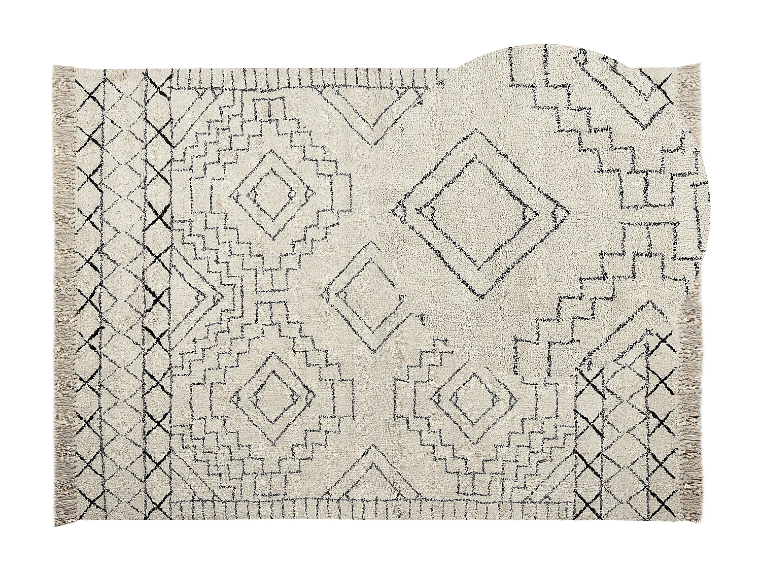 Alfombra de algodón beige/negro 160 x 230 cm ZEYNE