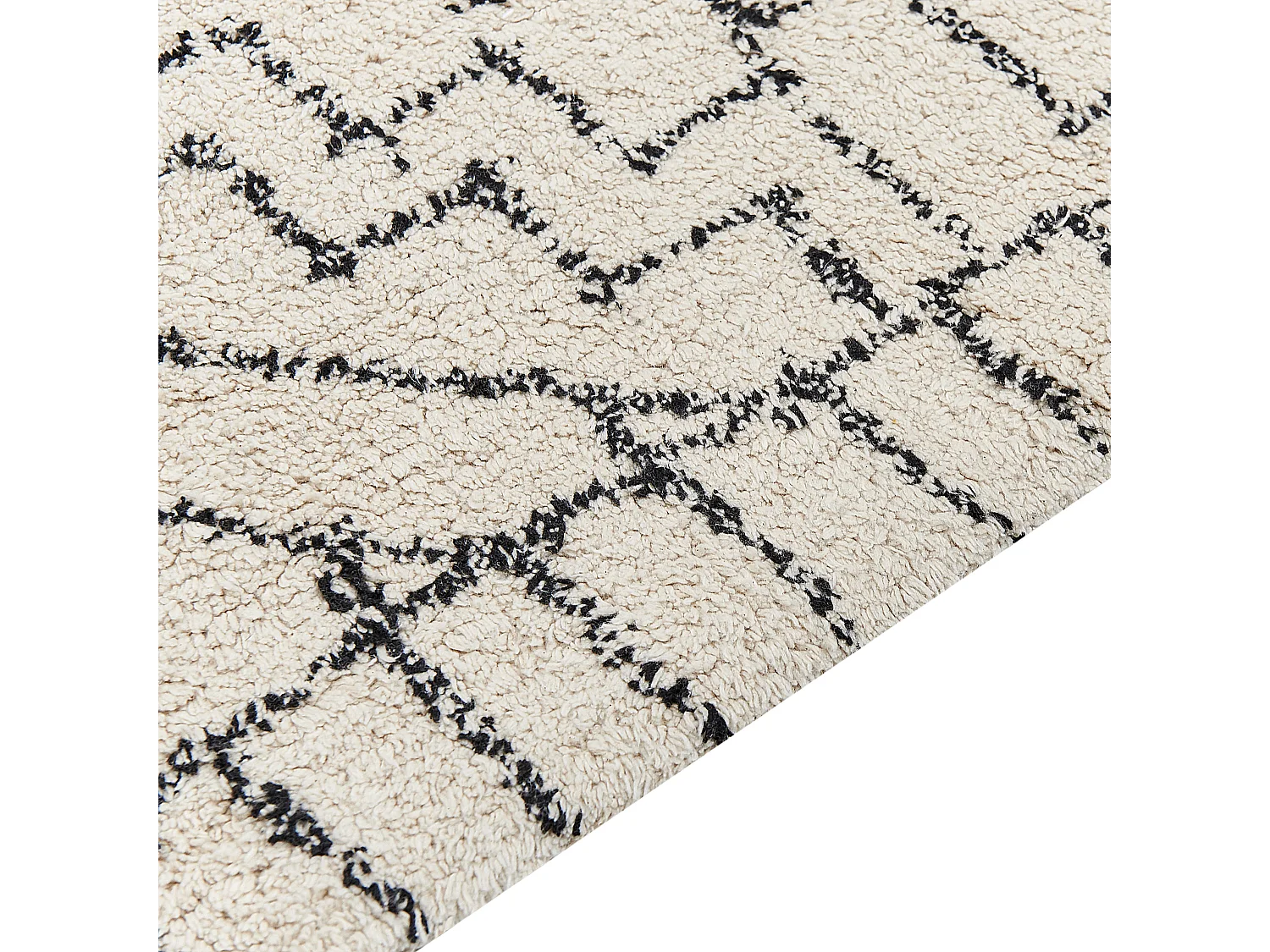 Alfombra de algodón beige/negro 160 x 230 cm ZEYNE