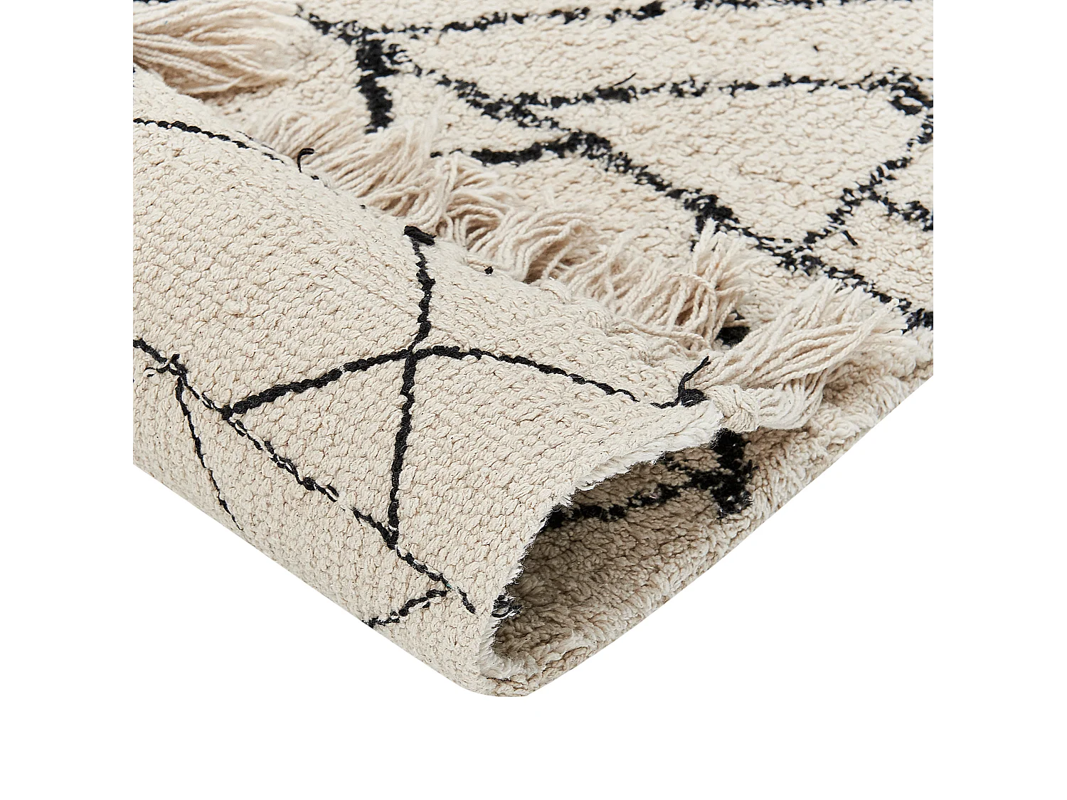 Alfombra de algodón beige/negro 160 x 230 cm ZEYNE