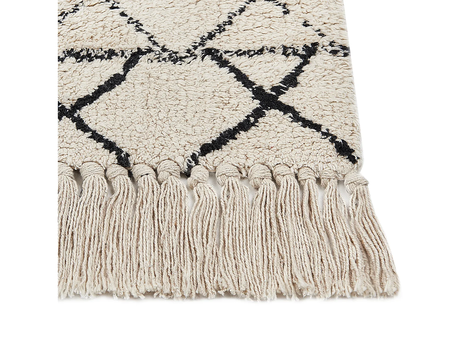 Alfombra de algodón beige/negro 160 x 230 cm ZEYNE