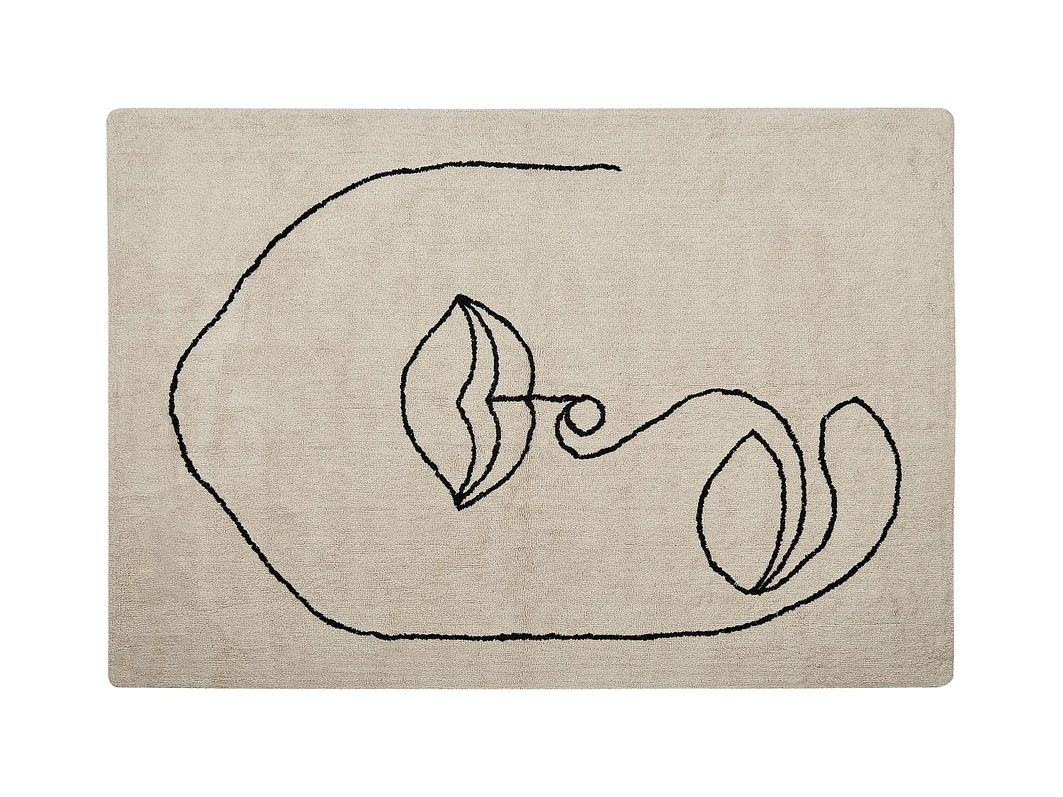 Tapete em algodão creme 140 x 200 cm BAYIR