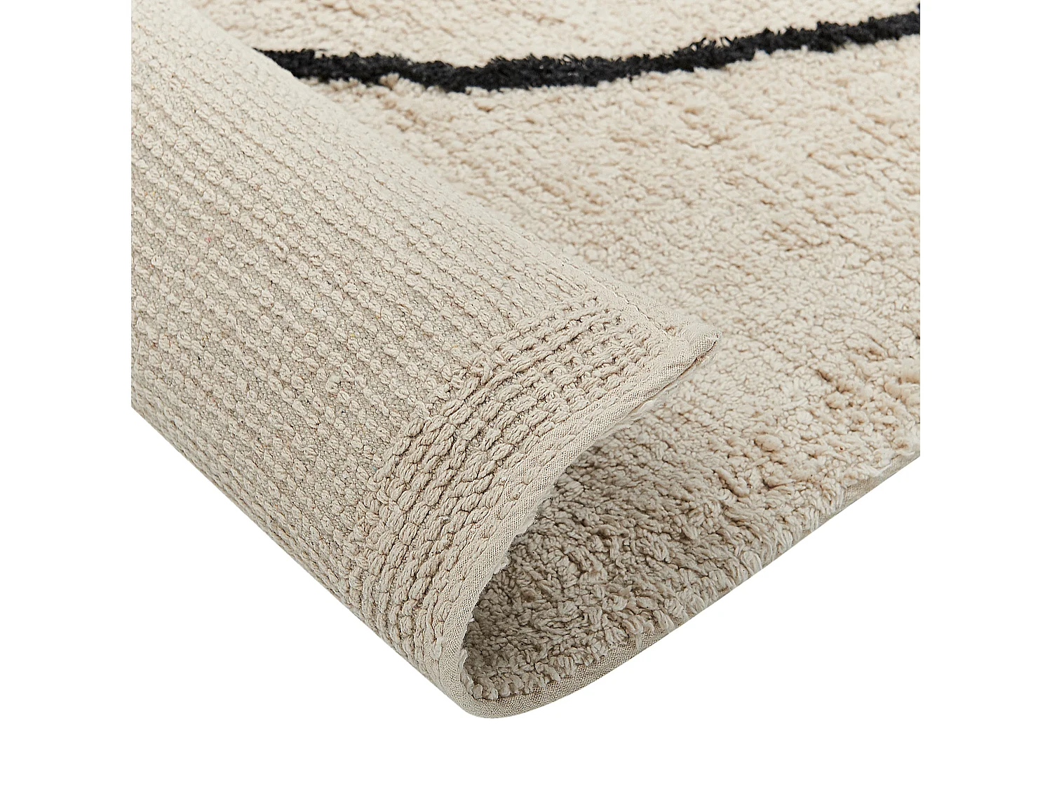 Vloerkleed katoen beige 140 x 200 cm BAYIR