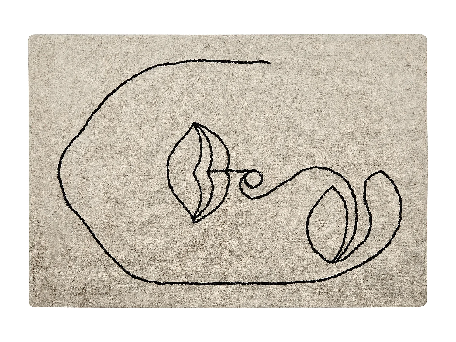 Vloerkleed katoen beige 140 x 200 cm BAYIR