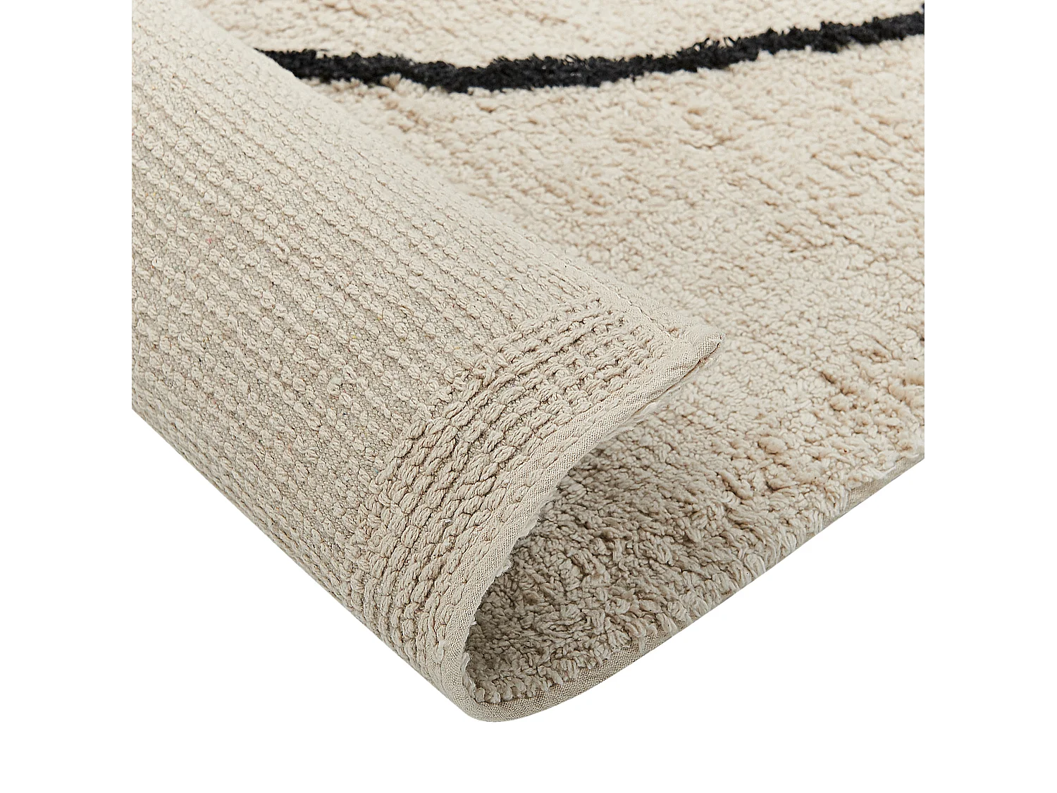 Vloerkleed katoen beige 140 x 200 cm BAYIR