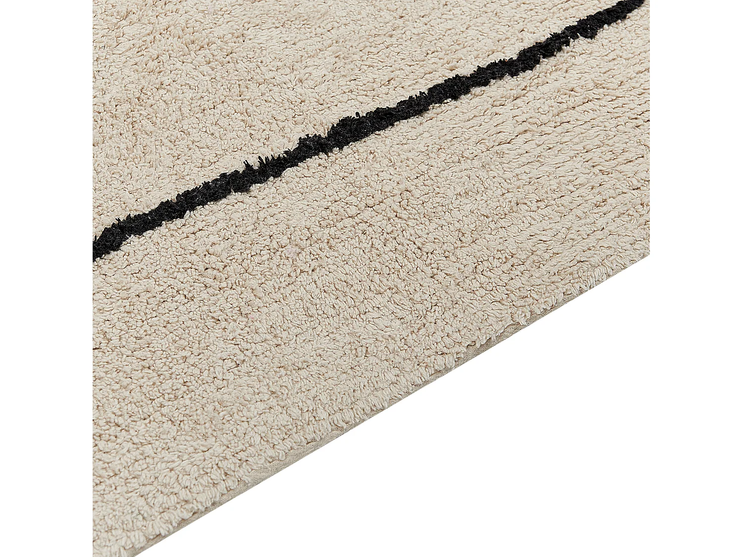 Teppich Baumwolle beige 160 x 230 cm Gesichtsmotiv Kurzflor BAYIR