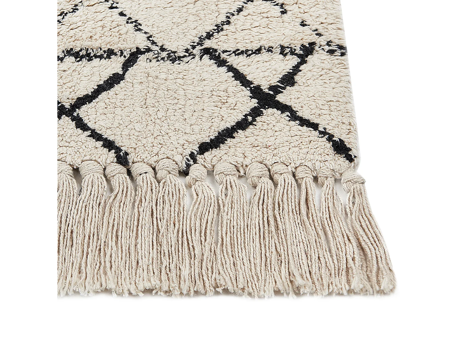 Tappeto cotone beige e nero 140 x 200 cm ZEYNE