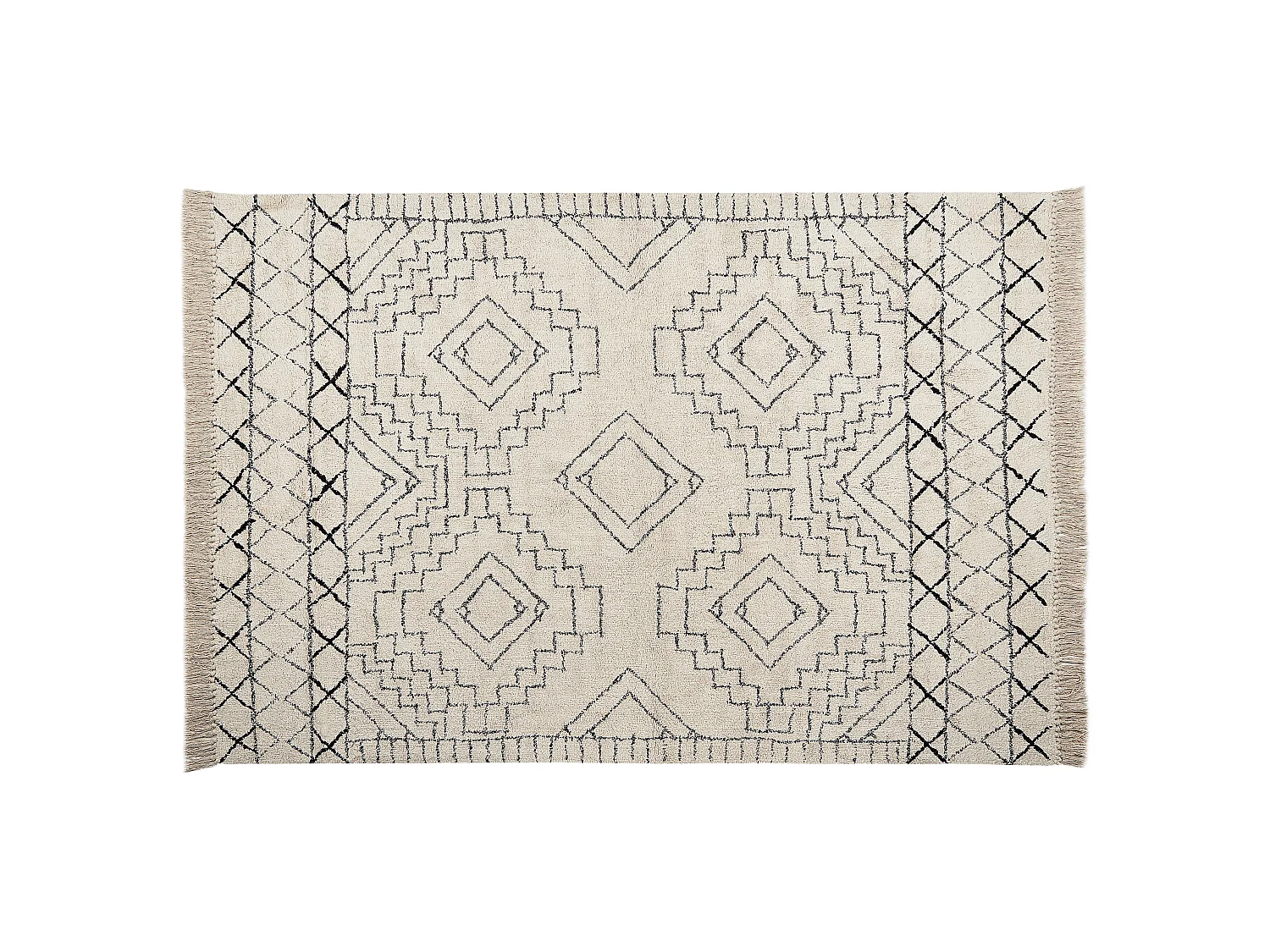 Rug ZEYNE Beige 140 x 200 cm Cotton