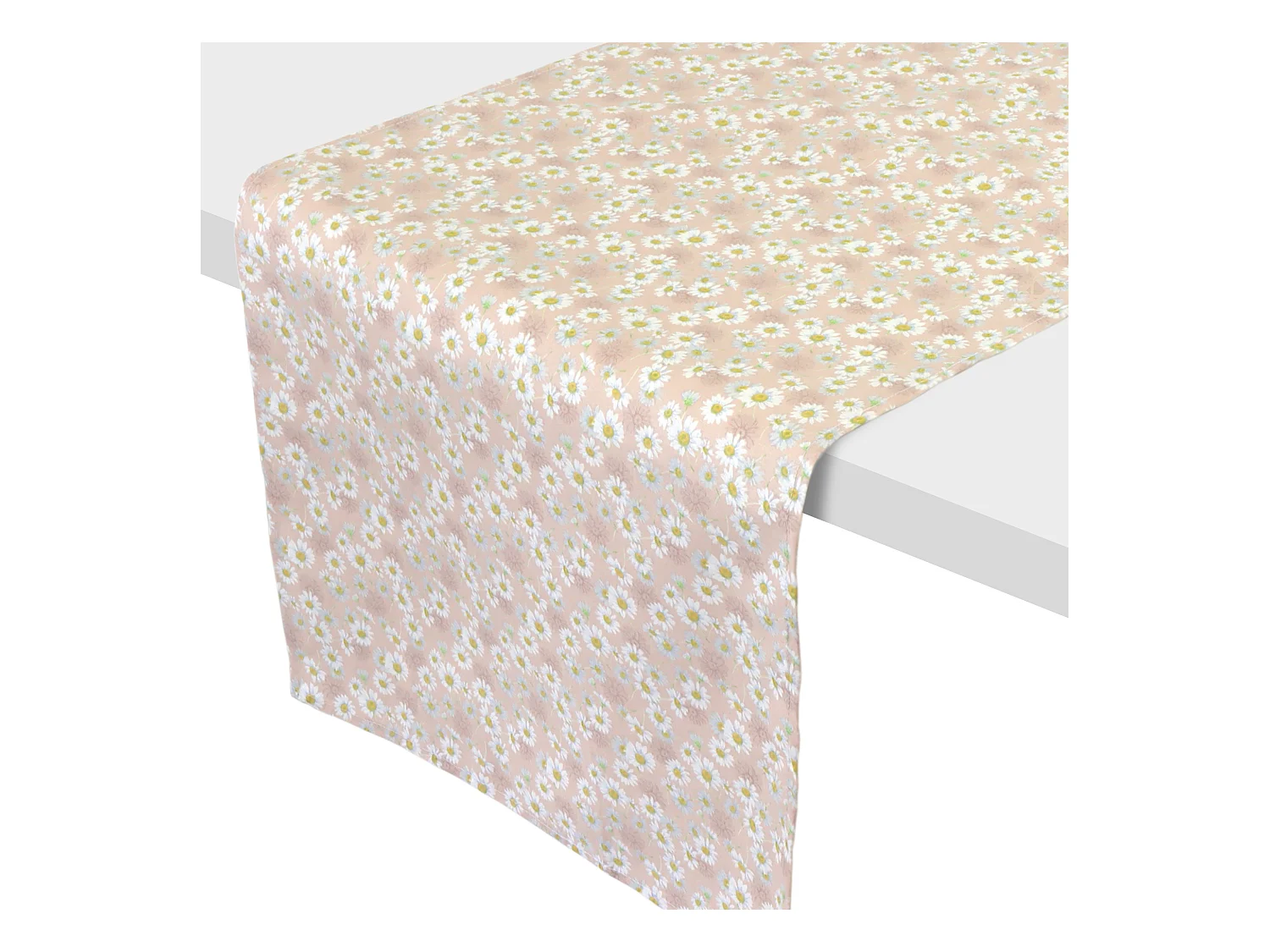 Chemin de table enduit 45x150 cm ASTER Rose poudré