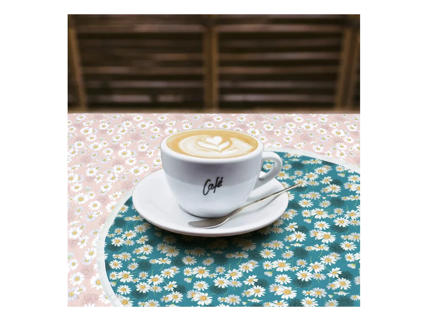 Chemin de table enduit 45x150 cm ASTER Rose poudré