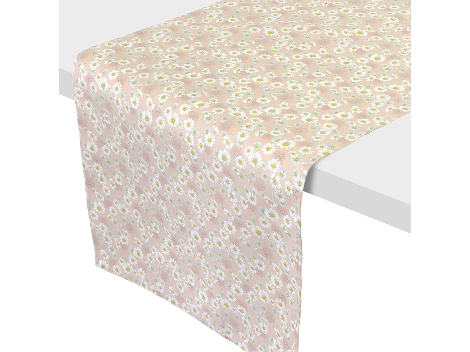 Chemin de table enduit 45x150 cm ASTER Rose poudré