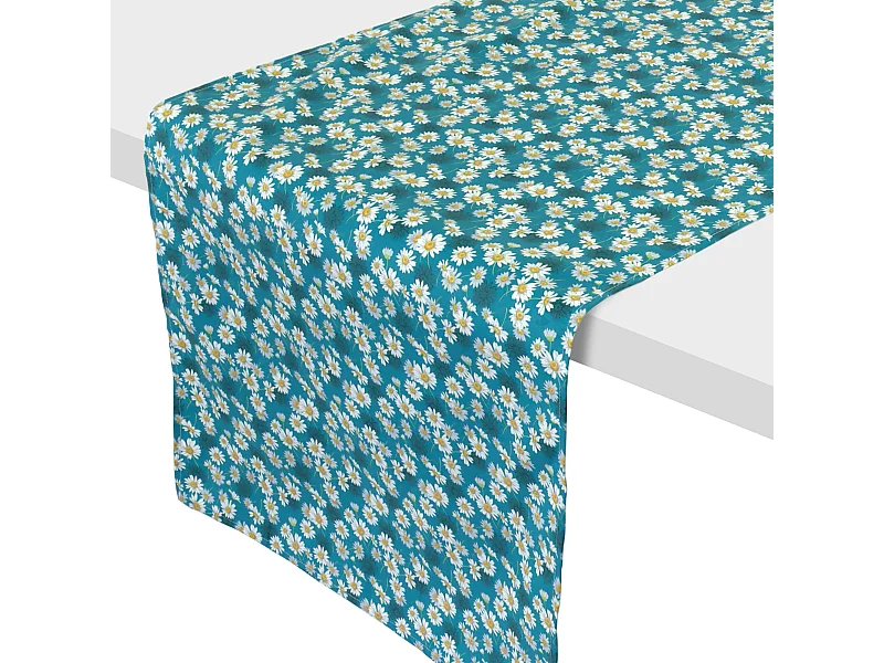 Chemin de table enduit 45x150 cm ASTER bleu Pétrole