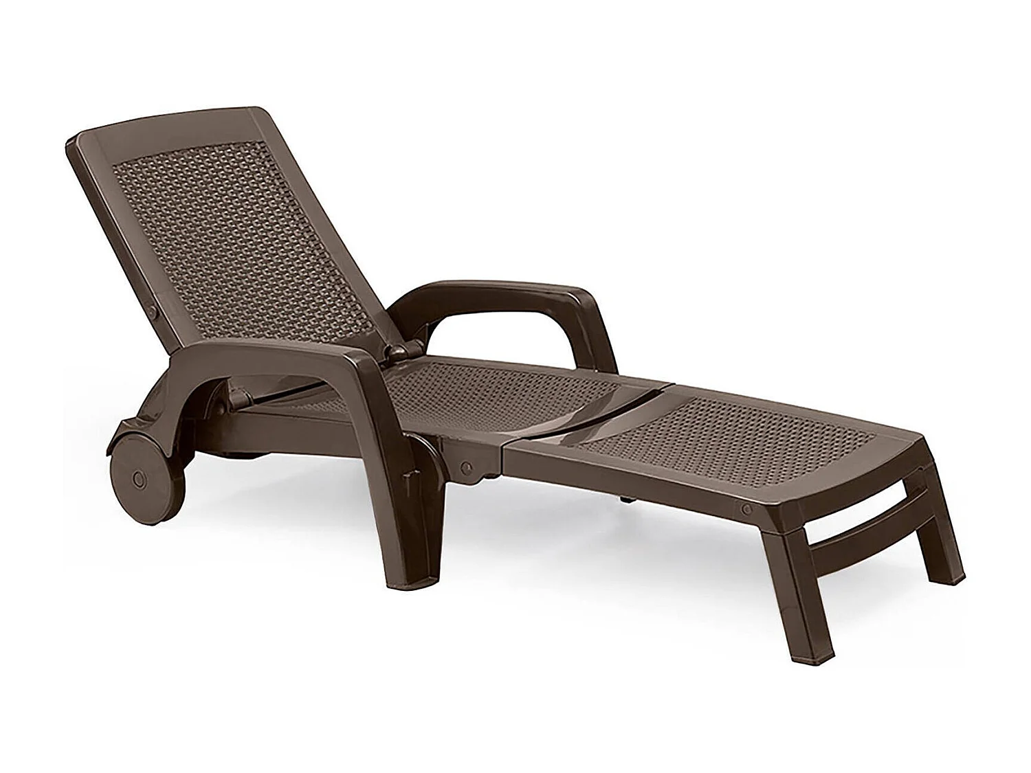 Dmora - Lettino prendisole Abbie, 190x46 h70 cm, Marrone