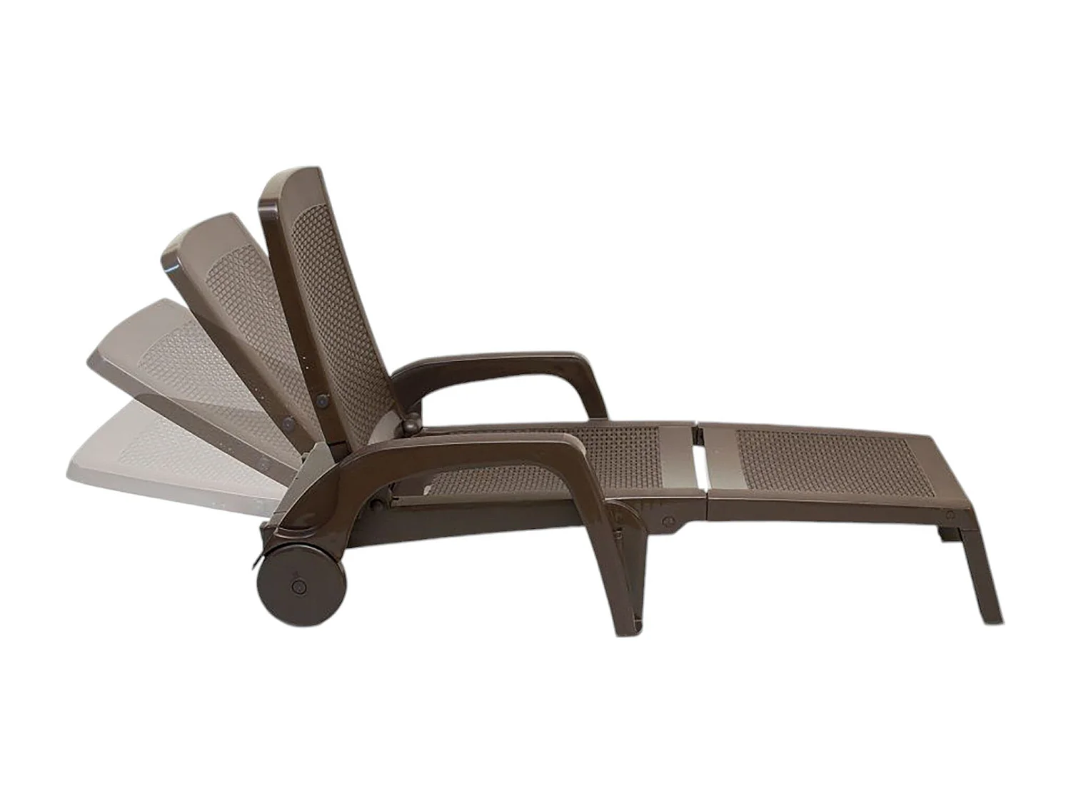 Dmora - Lettino prendisole Abbie, 190x46 h70 cm, Marrone