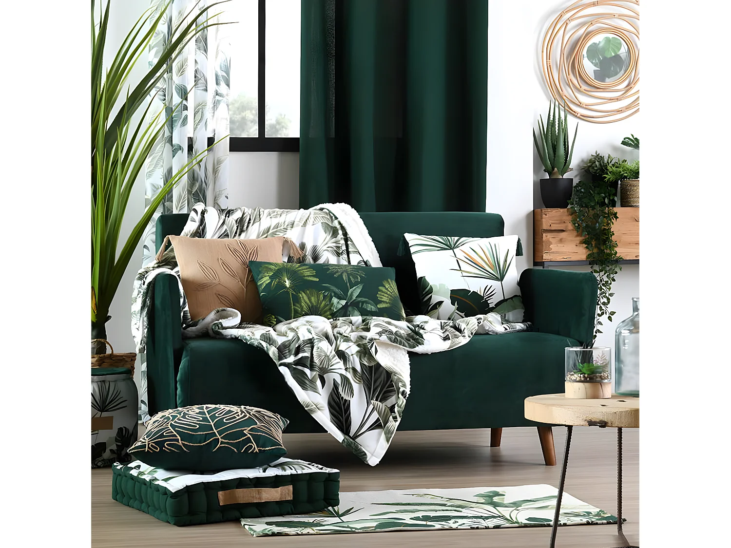 Tapis topiary en coton 60 x 90 cm