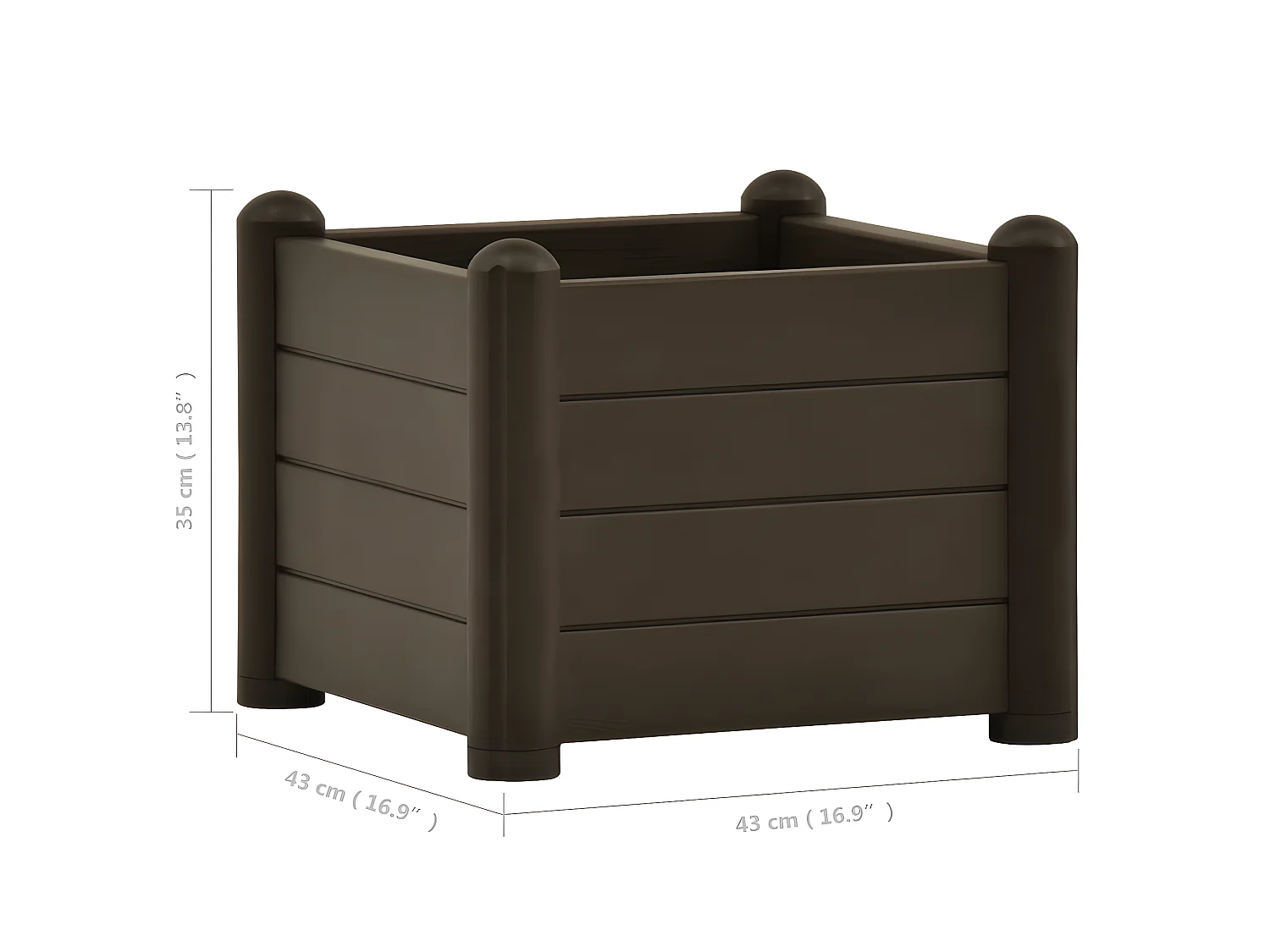 Jardinière lit surélevé plantes 43 x 43 x 35 cm 02_0001227