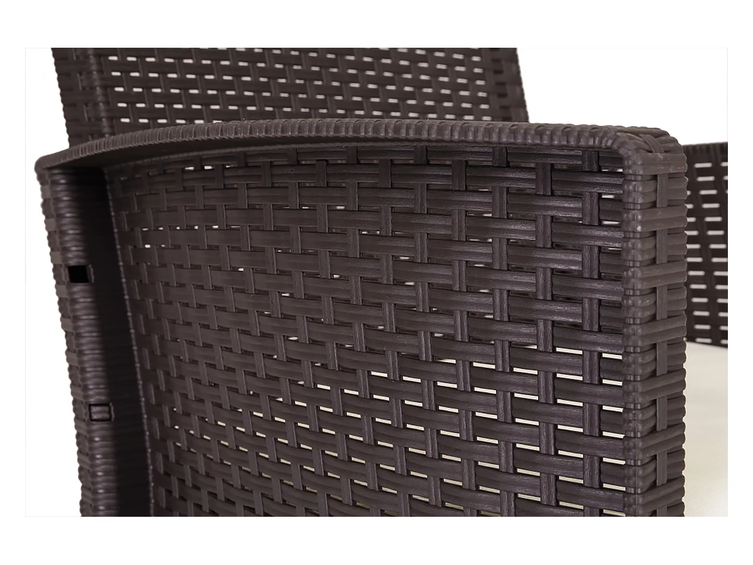 Lounge-Set für den AuÃŸenbereich Dmorat, Gartenmöbel-Set mit Kissen, Sitzbereich für den Innenbereich in Rattan-Optik, 100 % Made in Italy, Braun