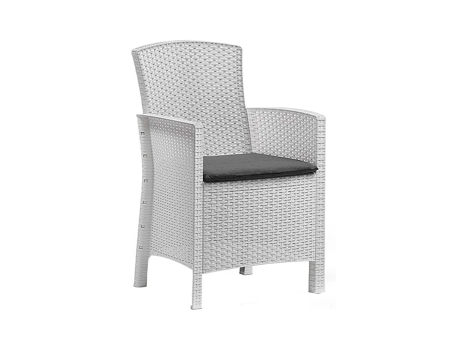 Lounge-Set für den AuÃŸenbereich Dmorat, Gartenset mit Kissen, Lounge-Set für den Innenbereich in Rattan-Optik, 100 % Made in Italy, WeiÃŸ